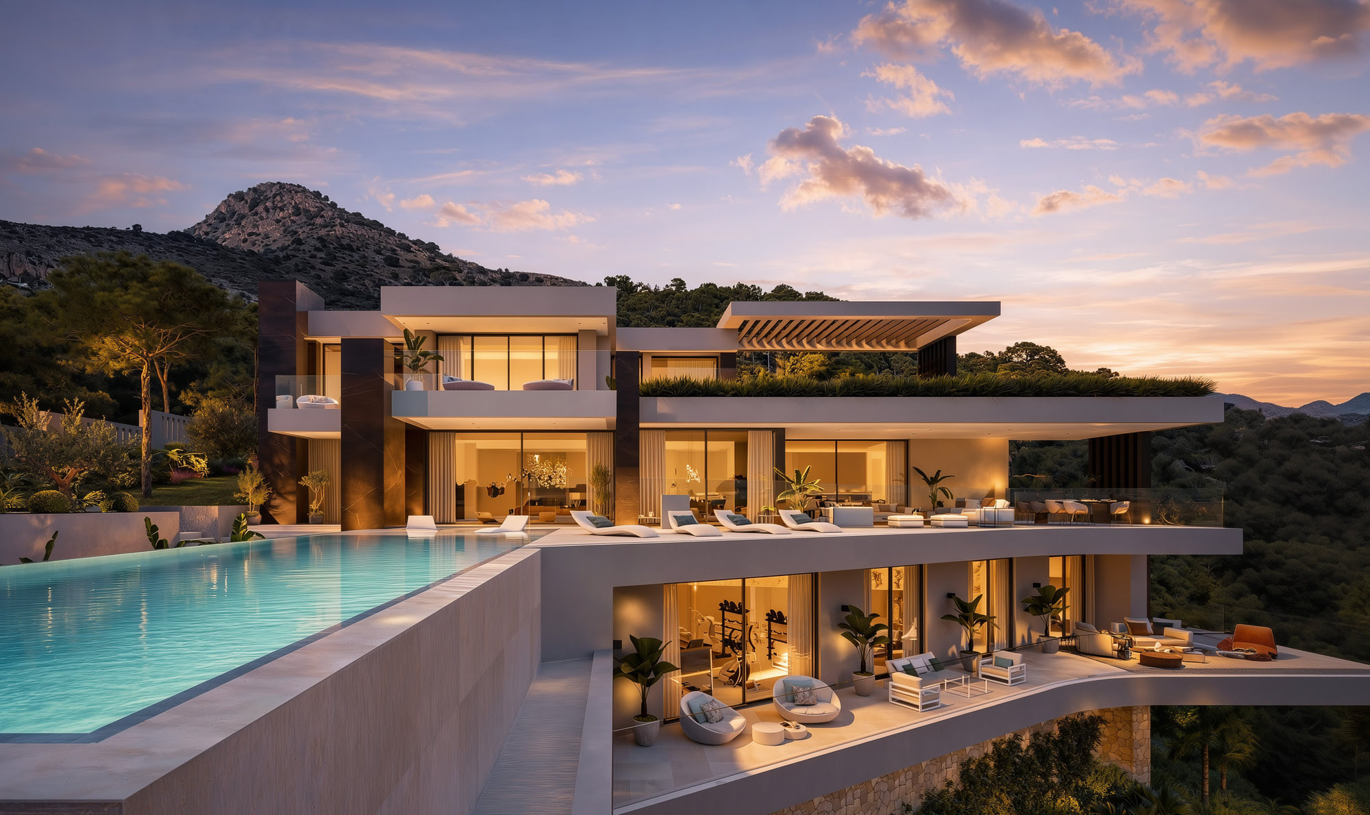 VILLA ALEGRÍA – architectural villa with pool and layered volumes in Marbella