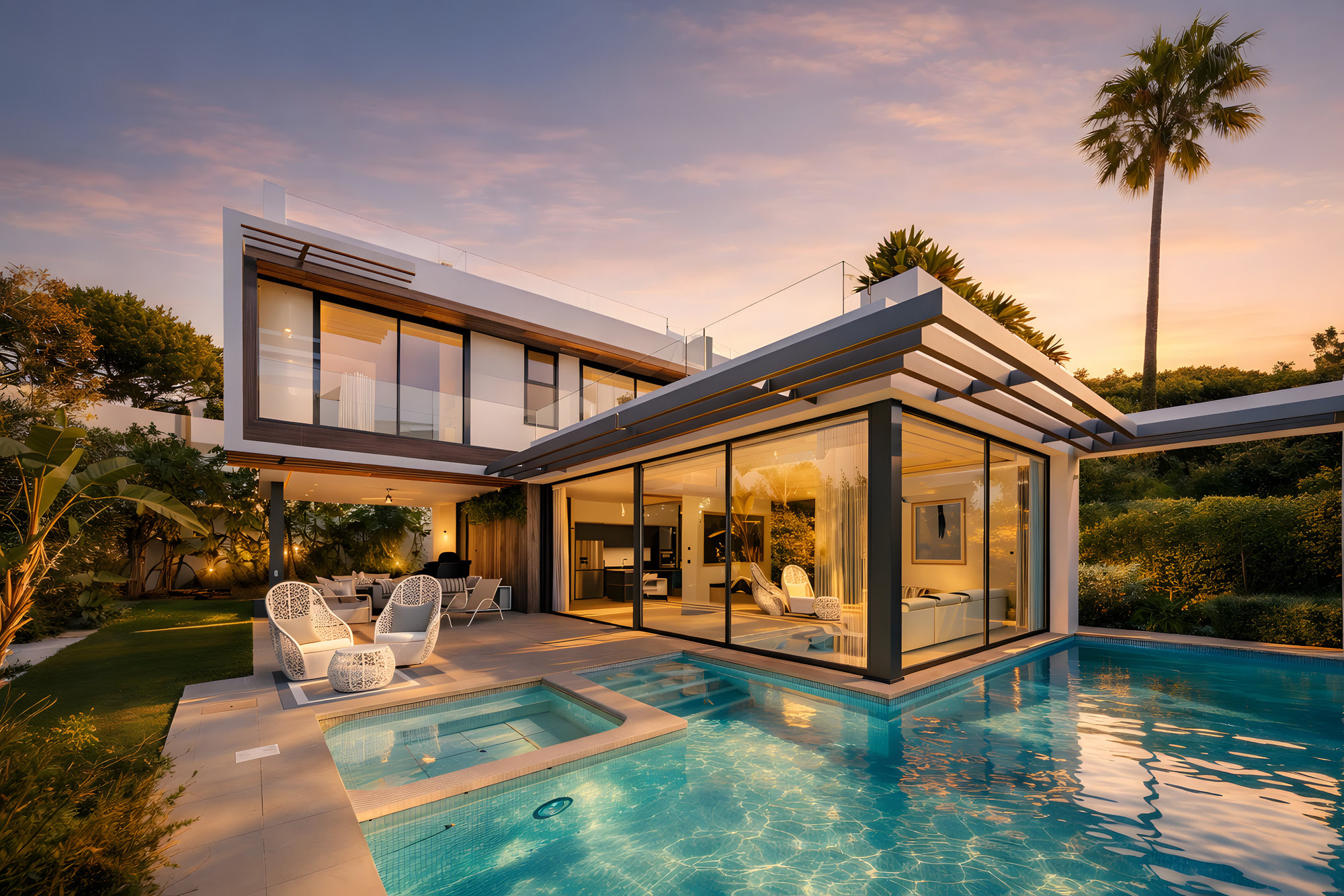 DALÍ – glass and steel villa with swimming pool and garden