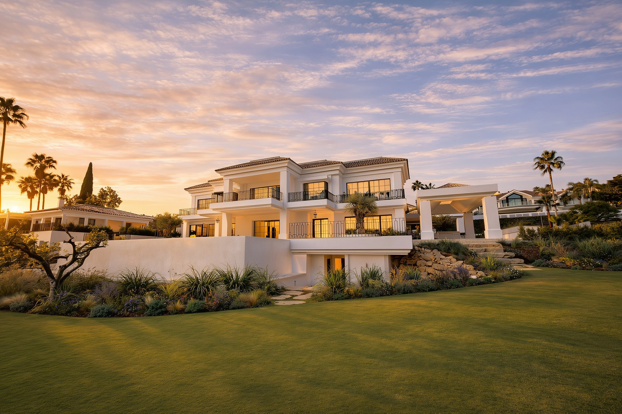DIVA traditional-style villa inspired by classic Marbella elegance and serene landscaping